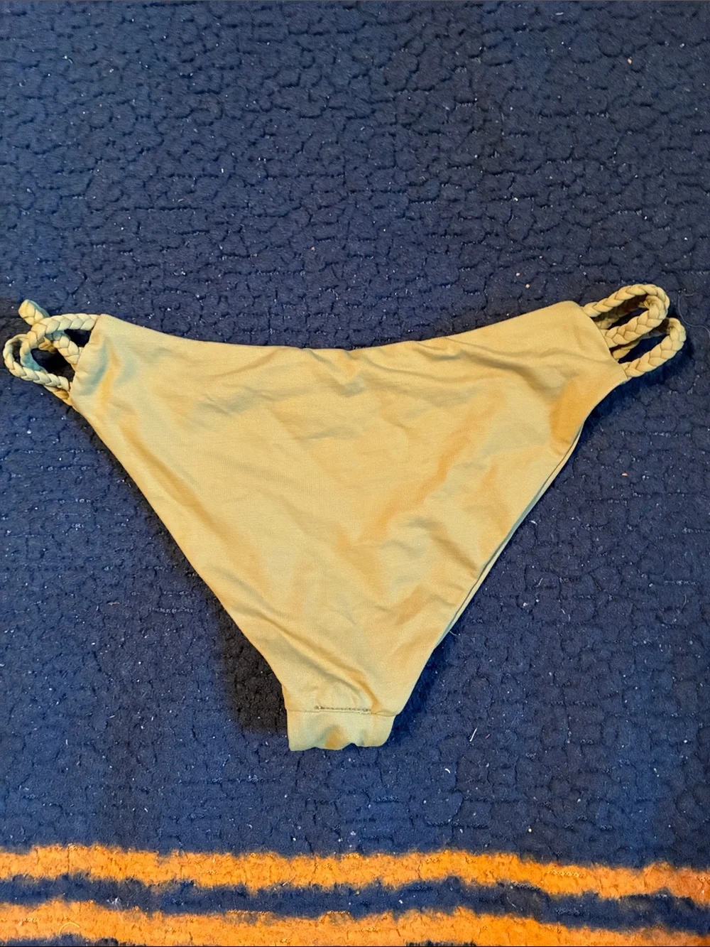 Frankie's Bikinis green Braided-Side Bikini Bottom